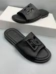 Gianfranco Butteri Embossed Palm Slippers - Black - 1