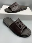 Gianfranco Butteri Embossed Palm Slippers - Black - 5
