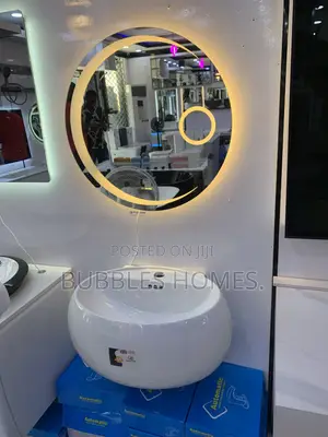 Ideal Wall Hung Basin with 3-Light LED Mirror