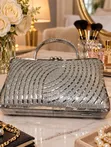 Sleek Chic Silver Clutch Purse - 1