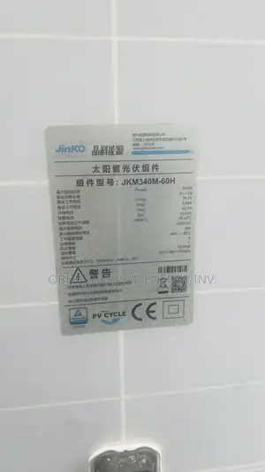 340W Jinko Single Face Solar Panel