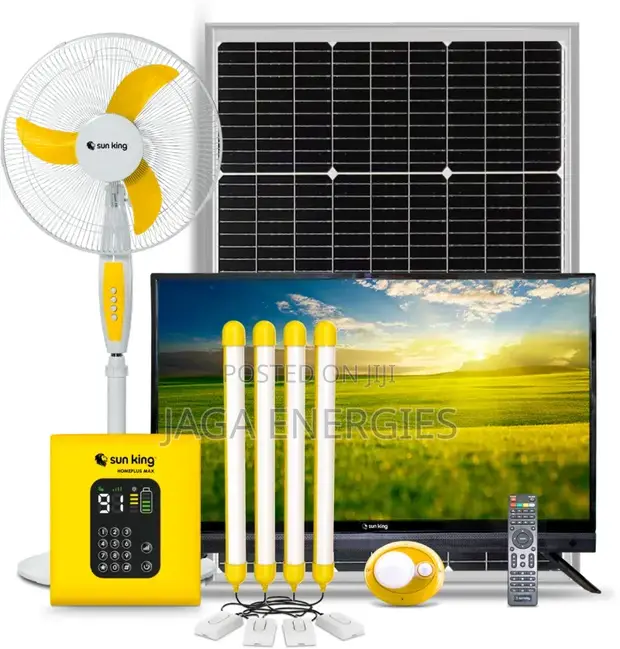 Sun King HomePlus Max 43" TV + Pedestal Fan - 1