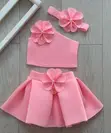 Yarinyar Tufafi 2-Piece Sama & Skirt Tare da Zanewar Furen - 1