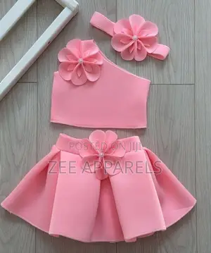 Yarinyar Tufafi 2-Piece Sama & Skirt Tare da Zanewar Furen