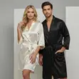 Luxury Couple Satin Silk Robe Set - Him & Her Matching Nightwear - 1