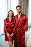 Luxury Couple Satin Silk Robe Set - Him & Her Matching Nightwear - 2