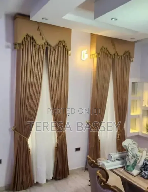 Royal Curtains - Brand New Gold Fabric - 1