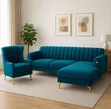 Brand New L-Shaped Sofa with Royal Single Chair - 2
