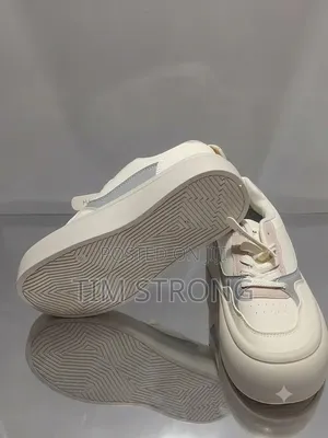 Cream & Pink Platform Sneakers - Brand New