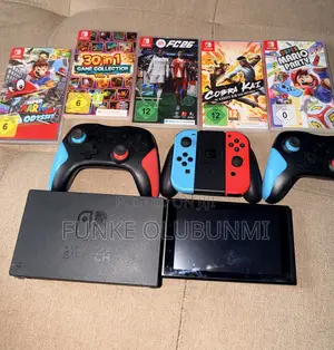 Nintendo Switch Bundle: Console, 5 Wasanni, 3 Controllers