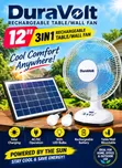 Duravolt Rechargeable Solar Table Fan with Lights - 2