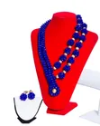 Royal Blue Beaded Jewelry Set - 2