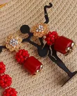 Royal Red Statement Beaded Jewelry Set - 2