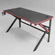 Black da Red Carbon Fiber Z-Shaped Gaming Desk tare da Kujera - 2
