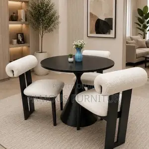 Modern 3-Seater Minimalist Round Dining Set