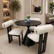 Modern 3-Seater Minimalist Round Dining Set - 3