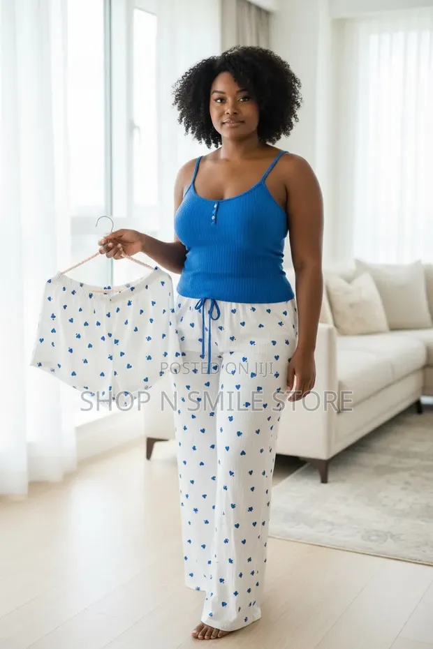 3-Piece Women's Cotton Lounge/Sleepwear Set - 1