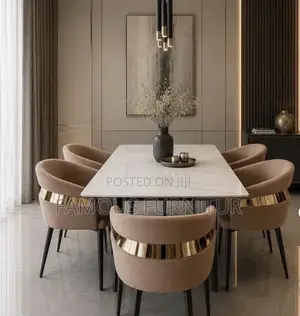 Modern 6-Seater Luxury Dining Set - Farin Marble Table
