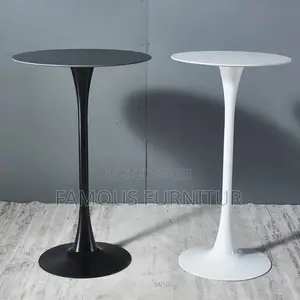 Modern Round Bar Table - White & Black