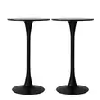 Modern Round Bar Table - White & Black - 2