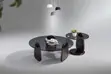 Modern 2-in-1 Coffee Table Set with Smoke-Tinted Glass - 2
