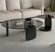 Modern 2-in-1 Coffee Table Set with Smoke-Tinted Glass - 3