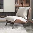 Modern Accent Lounge Chair - Tan Brown Leather - 2