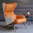 Modern High-Back Wingback Accent Chair - Orange Mai Haske & Fari - 1