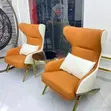 Modern High-Back Wingback Accent Chair - Orange Mai Haske & Fari - 3