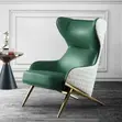 Modern High-Back Wingback Accent Chair - Orange Mai Haske & Fari - 4