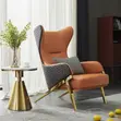 Modern High-Back Wingback Accent Chair - Orange Mai Haske & Fari - 5