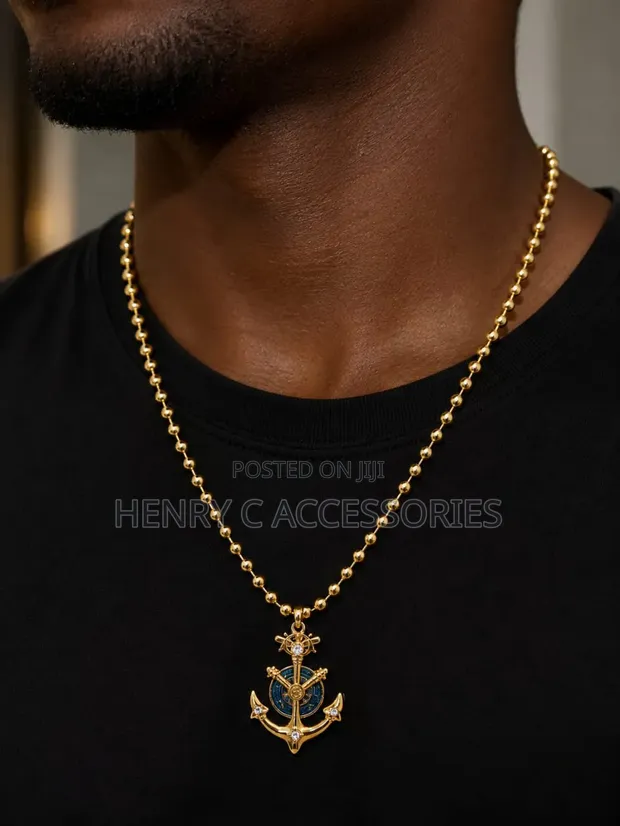 Stainless Steel Necklace - Eye & Dagger / Ship's Wheel - 1