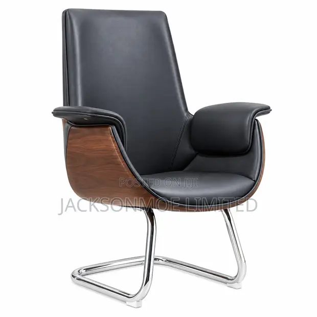 Premium Executive Visitor Chair - Black Leather - 1