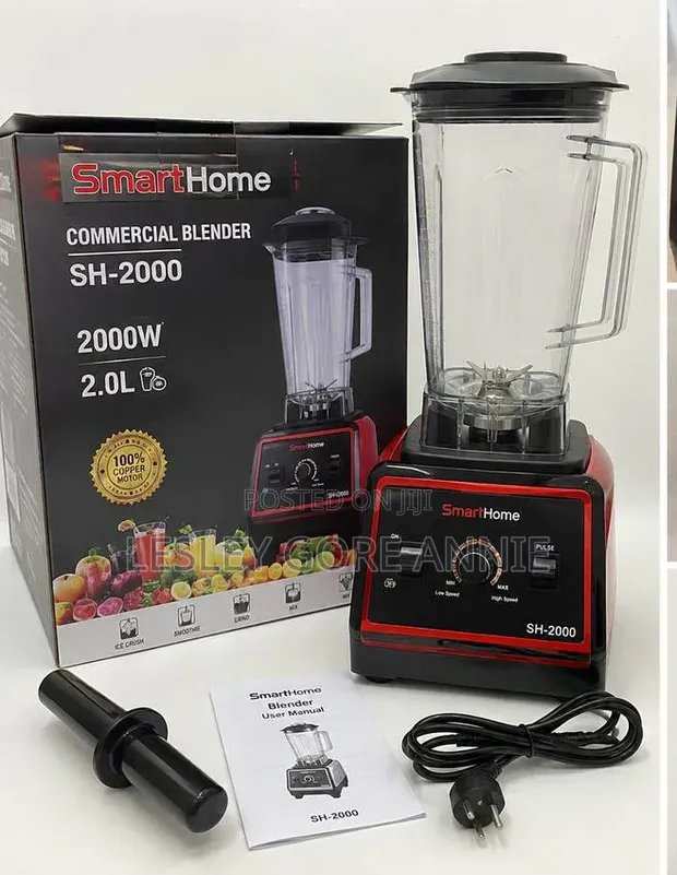Smart Home 2000W Commercial Blender - 2L Heavy Duty - 1