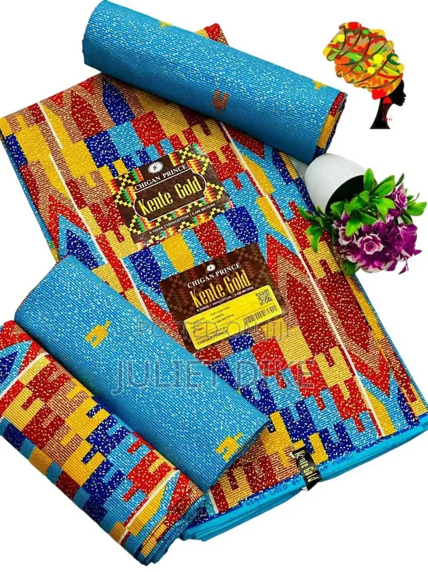 New Kente Gold Fabric - 6 Yards - 1