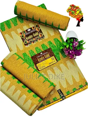 New Kente Gold Fabric - 6 Yards