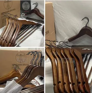 10pcs Wooden Wardrobe Cloth Hangers