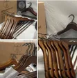 10pcs Wooden Wardrobe Cloth Hangers - 2