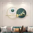 Modern Deer Art Wall Clock with Gold Pointer - 2