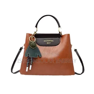 Stylish Brown Faux-Leather Handbag