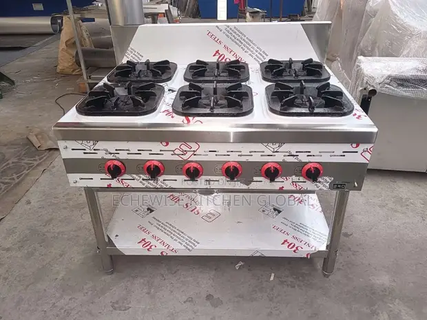 Hobart 6-Burner Gas Cooker Without Oven Cabinet - 1