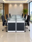 Premium 6-Person Corporate Office Workstation with Executive Chairs - 1