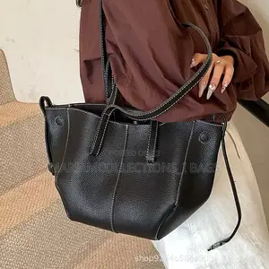 Women's Brown Leather Handbag - Spacious Tote Shoulder Bag
