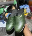 Quality Men's Leather Mule Shoes - Green - 2
