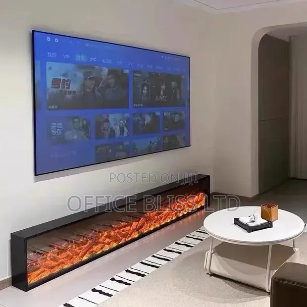 Modern Free-Standing Electric Fireplace / TV Console Insert (2 Metre) - 1