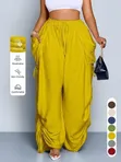 Unique Women's Cotton Cowgirl Style Joggers - Yellow - 3
