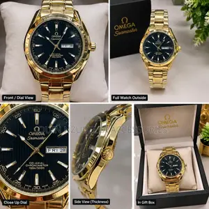 Luxury Gold & Black Seamaster-Style Men's Agogo