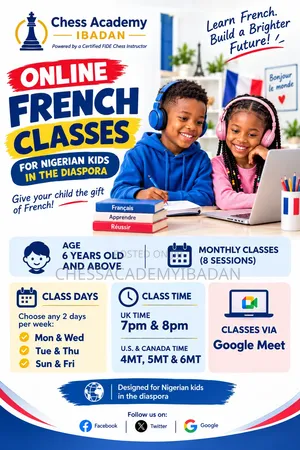 Online Monthly French and Chess Class for Children