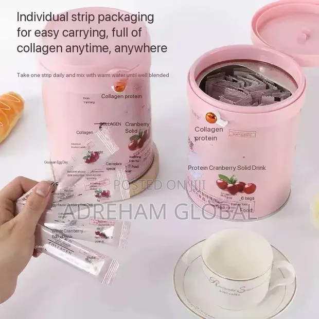 60pc Collagen Cranberry Powder in Can - 1
