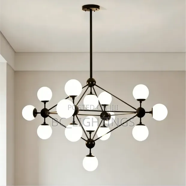 Modern Glass Ball Chandelier for Staircase/Living Room - 1